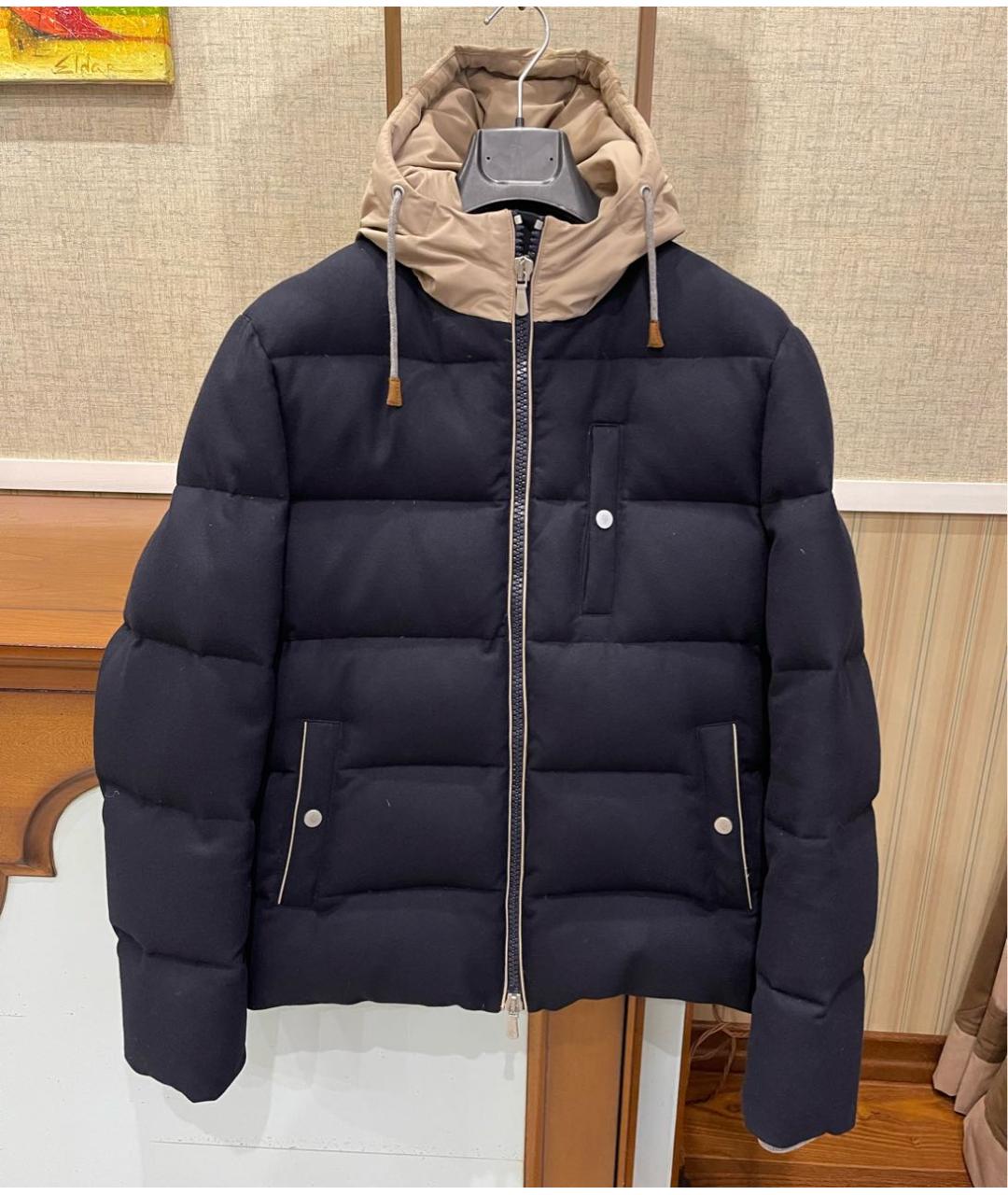 ELEVENTY Темно-синий шерстяной пуховик, фото 9