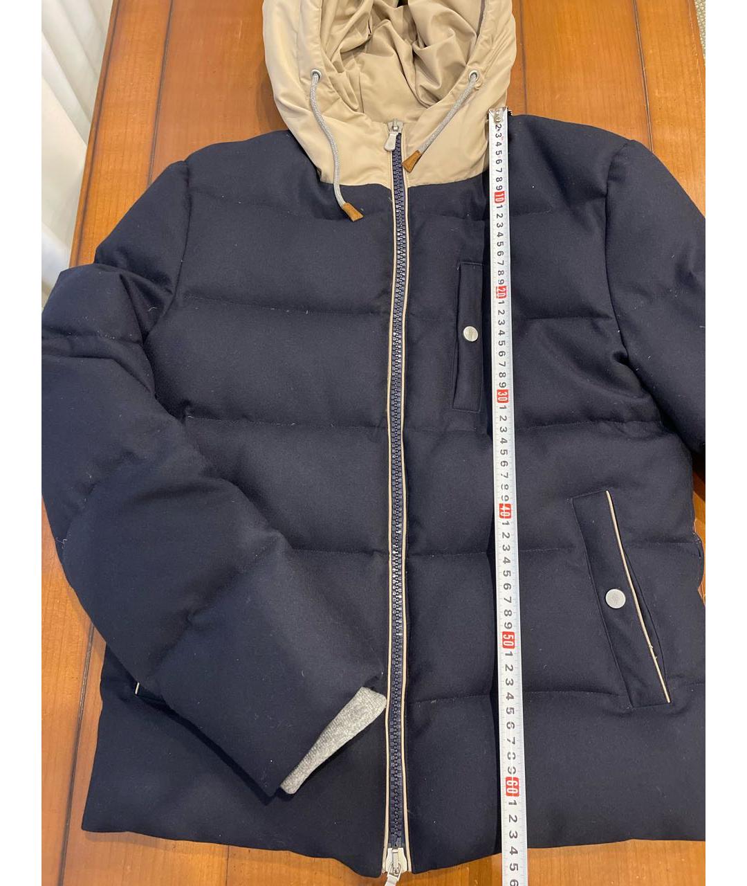 ELEVENTY Темно-синий шерстяной пуховик, фото 5