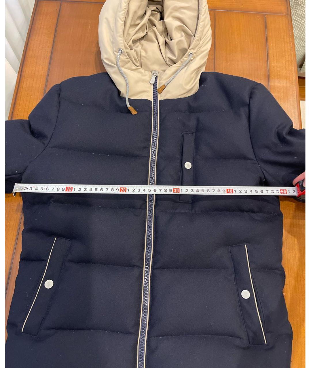 ELEVENTY Темно-синий шерстяной пуховик, фото 7