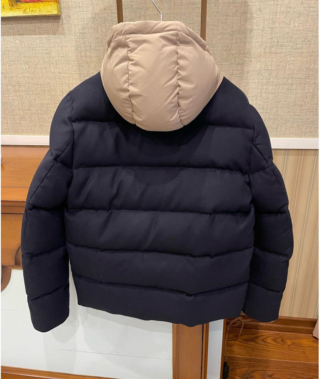 ELEVENTY Темно-синий шерстяной пуховик, фото 2