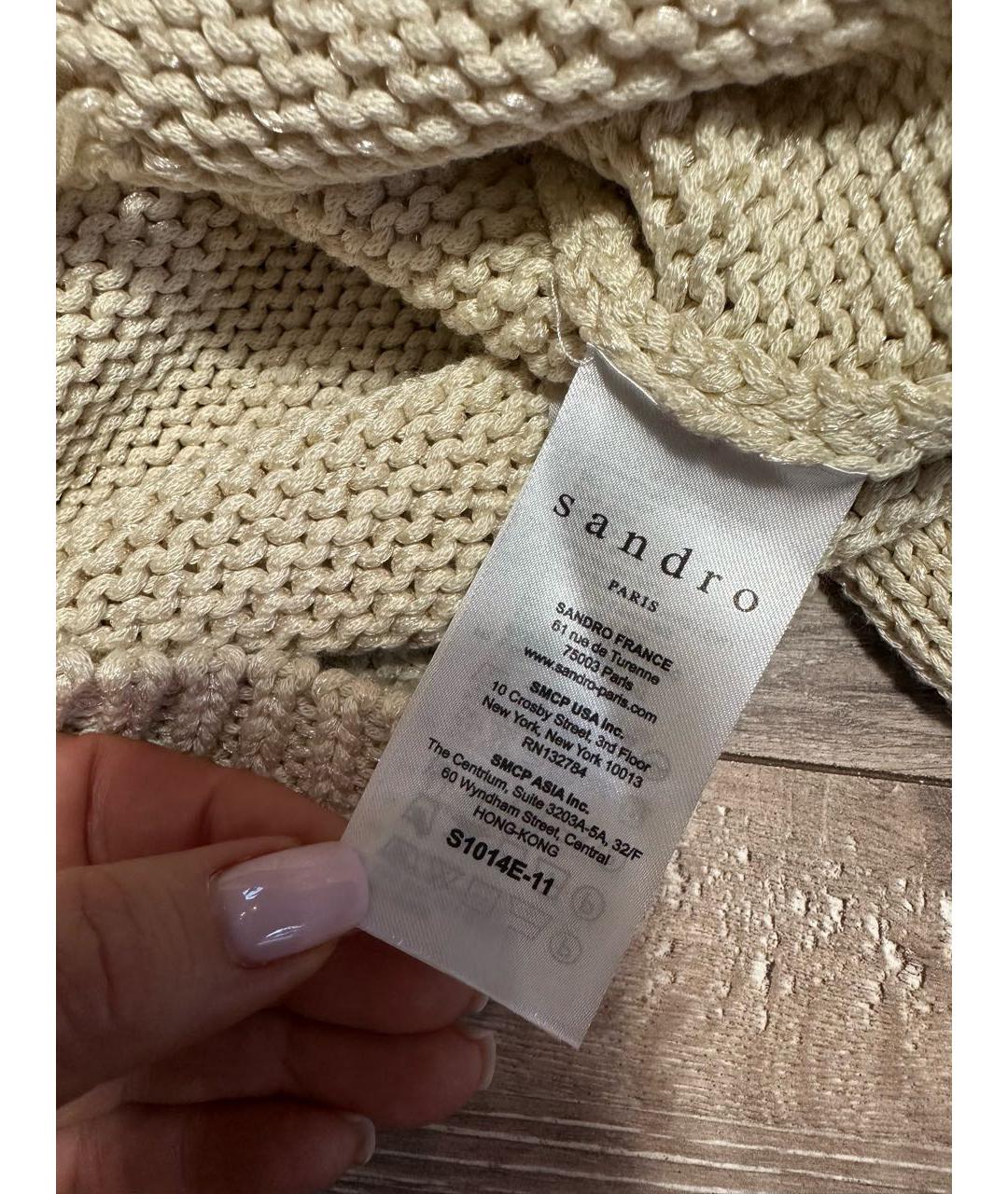 SANDRO Бежевый полиэстеровый джемпер / свитер, фото 6