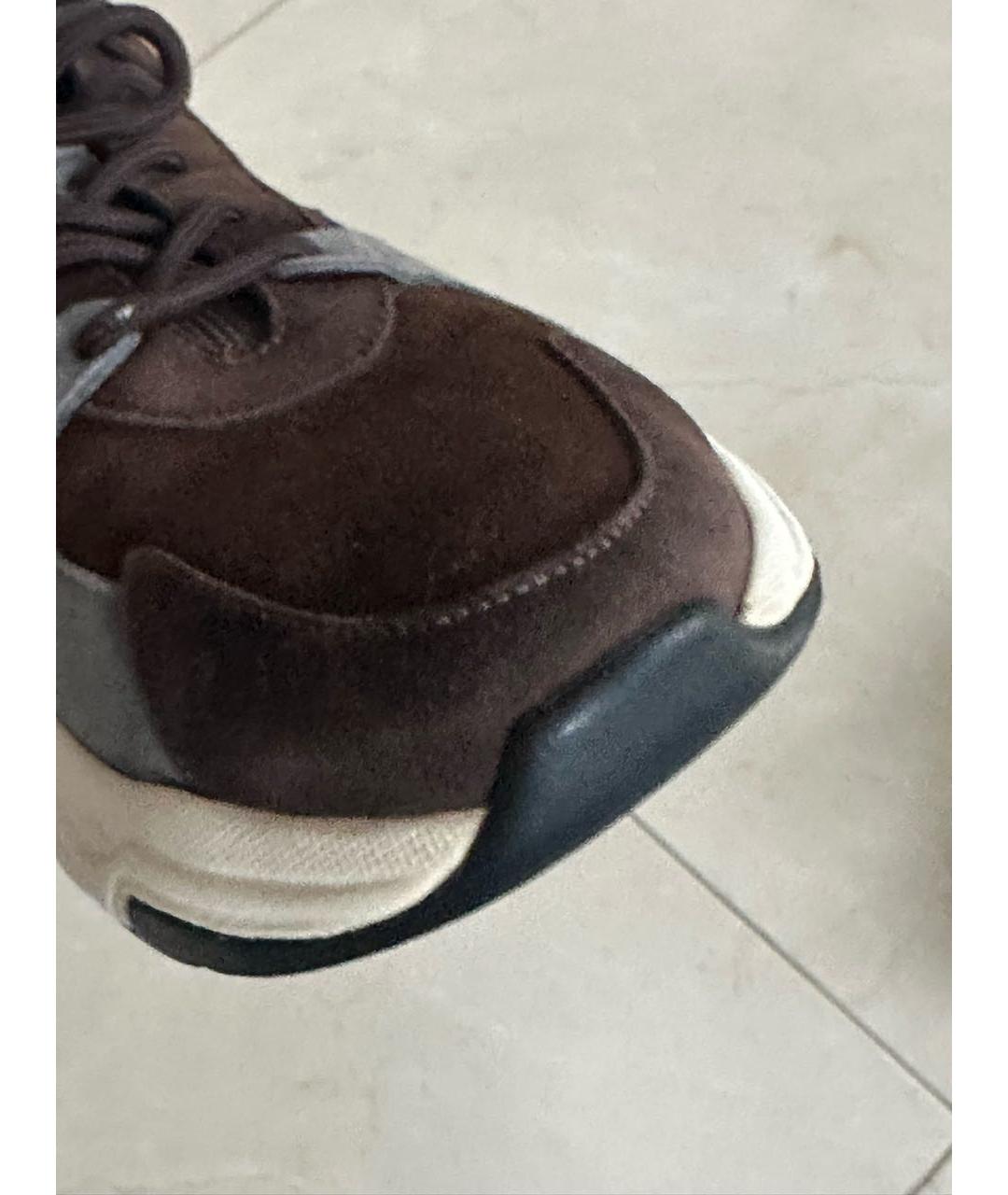 ELEVENTY Коричневые замшевые низкие кроссовки / кеды, фото 7