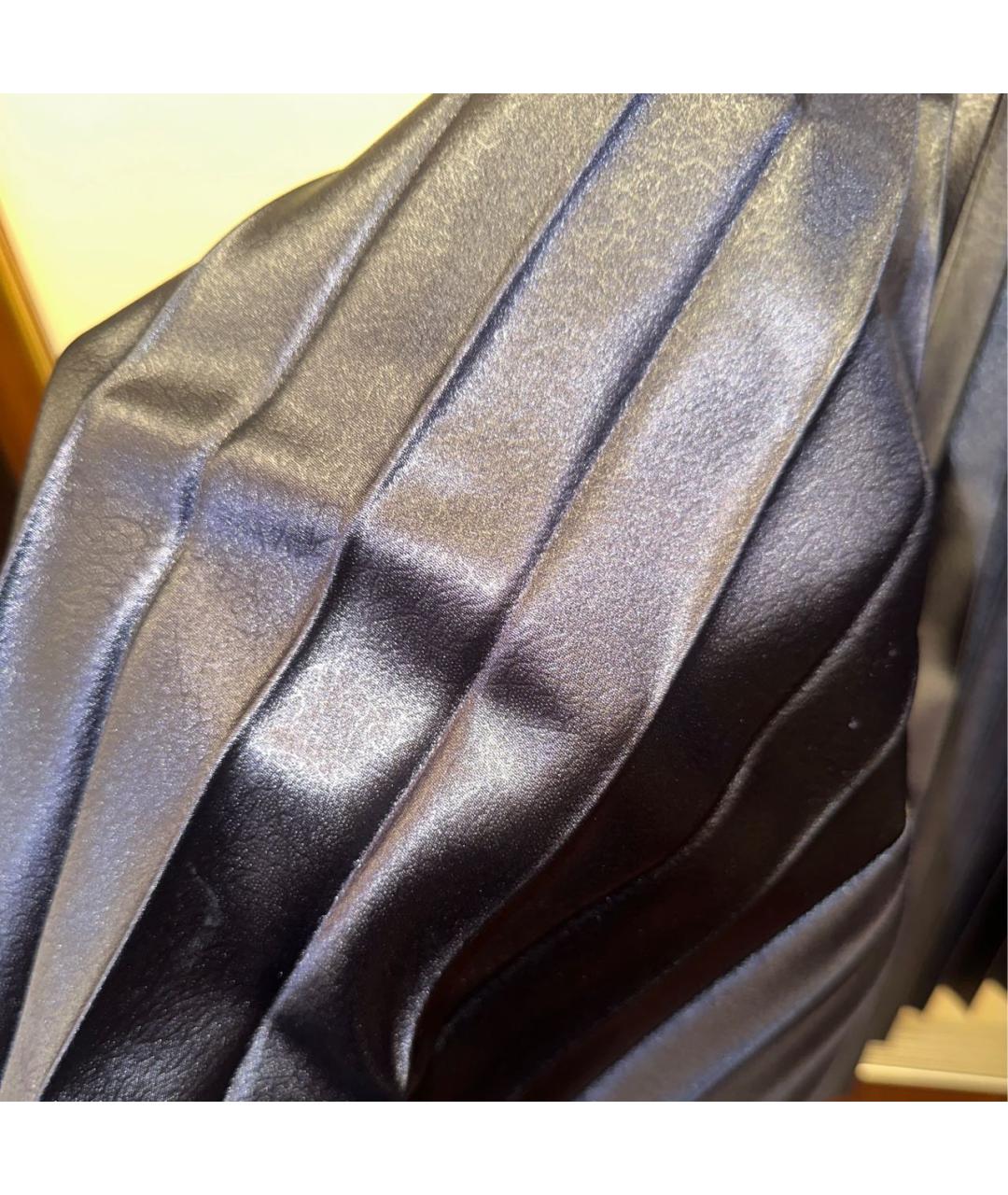 MAX&CO Темно-синяя полиэстеровая юбка макси, фото 5