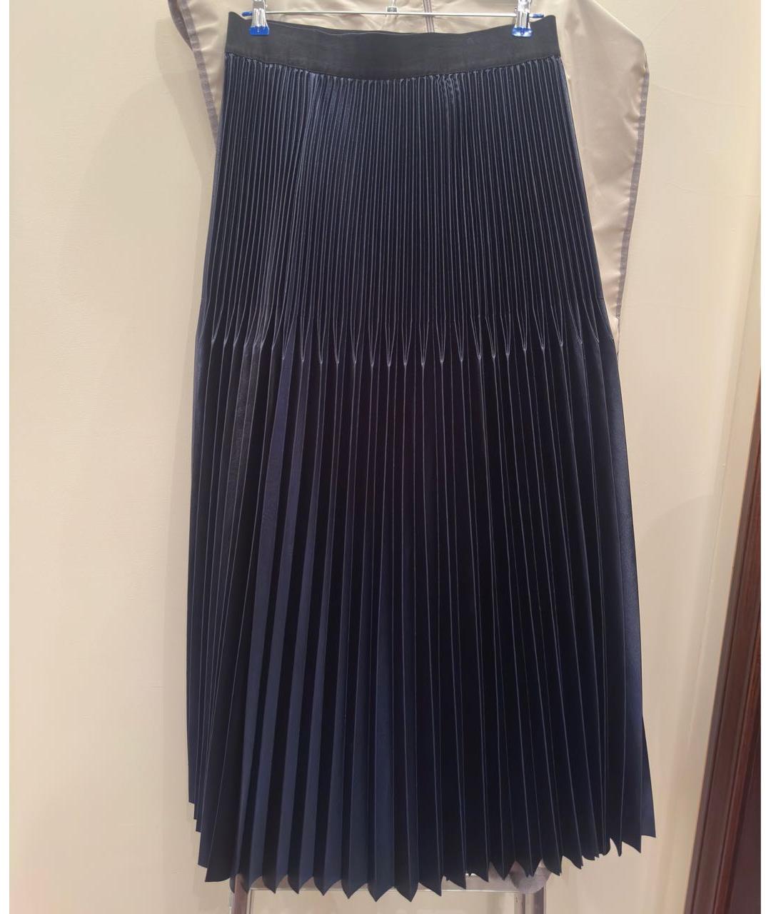 MAX&CO Темно-синяя полиэстеровая юбка макси, фото 6