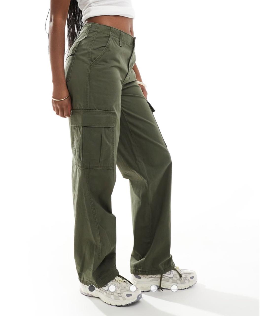 LEVI'S Хаки хлопковые брюки широкие, фото 5