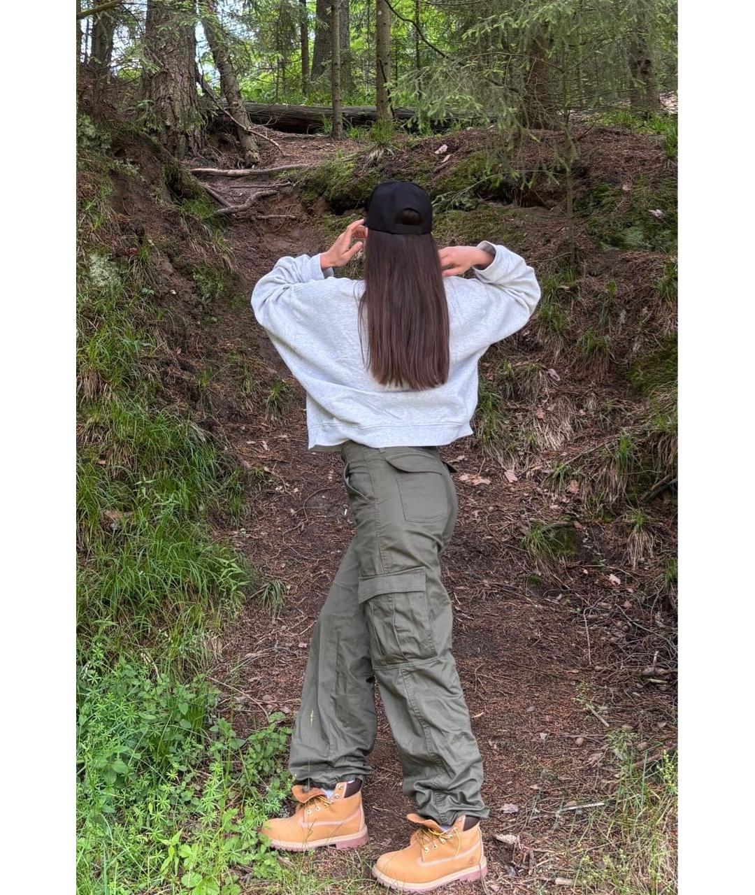 LEVI'S Хаки хлопковые брюки широкие, фото 8