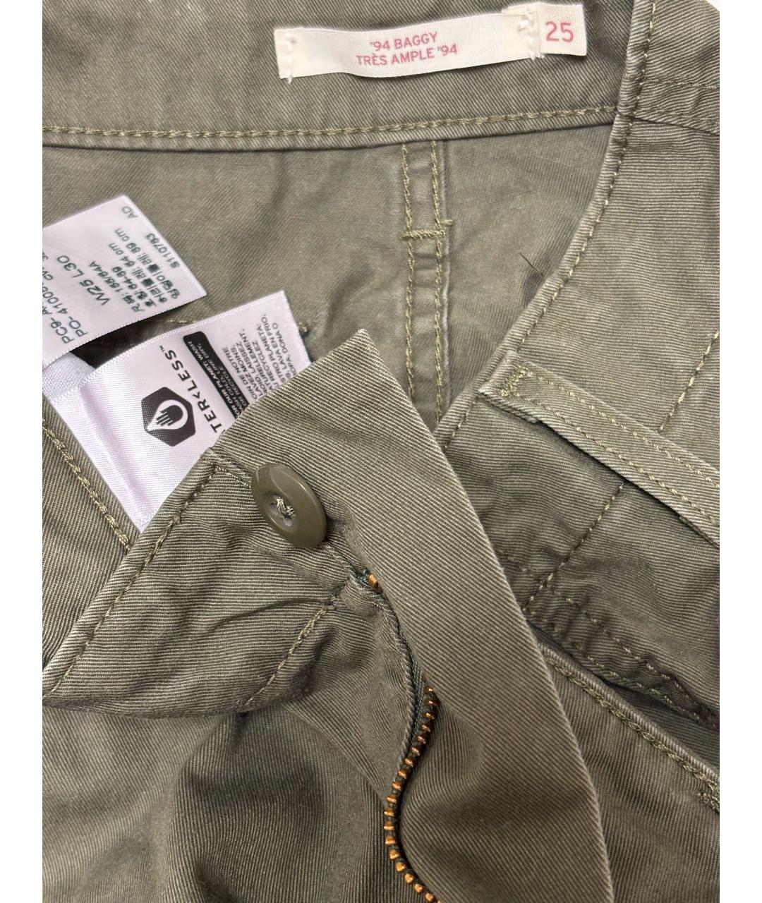 LEVI'S Хаки хлопковые брюки широкие, фото 6