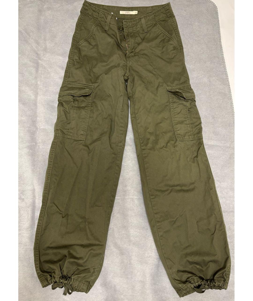 LEVI'S Хаки хлопковые брюки широкие, фото 2