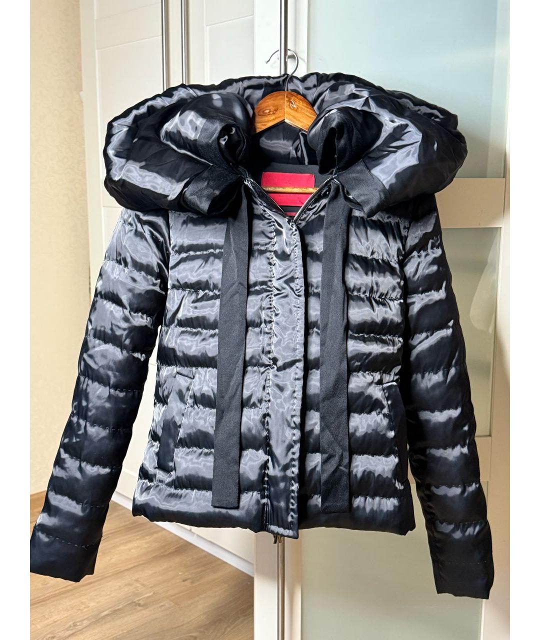 MONCLER Черный шелковый пуховик, фото 9