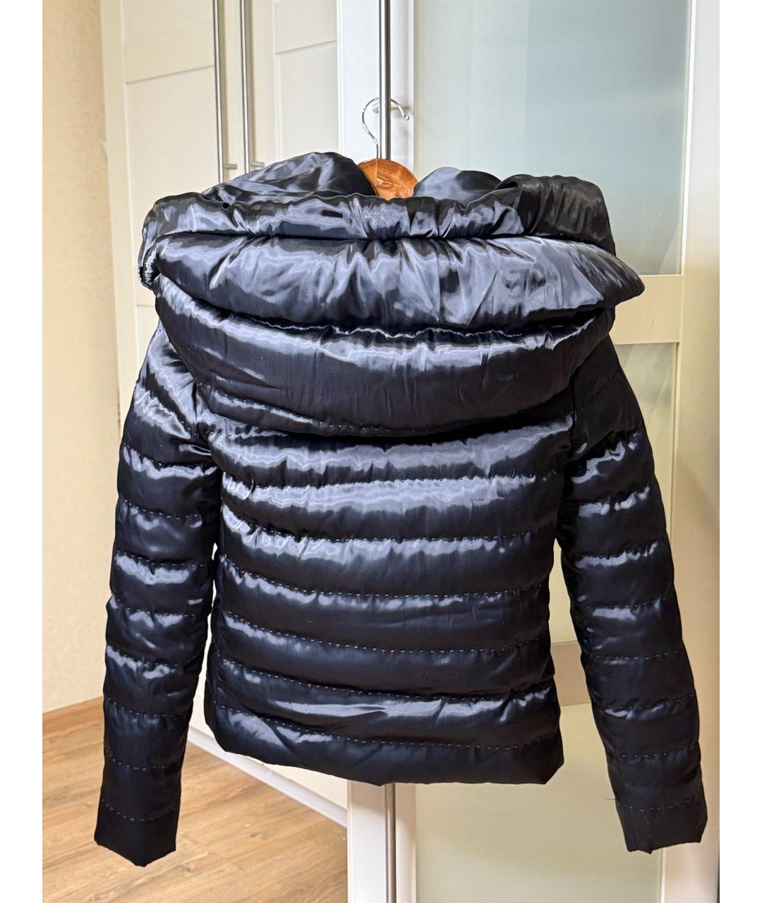 MONCLER Черный шелковый пуховик, фото 2