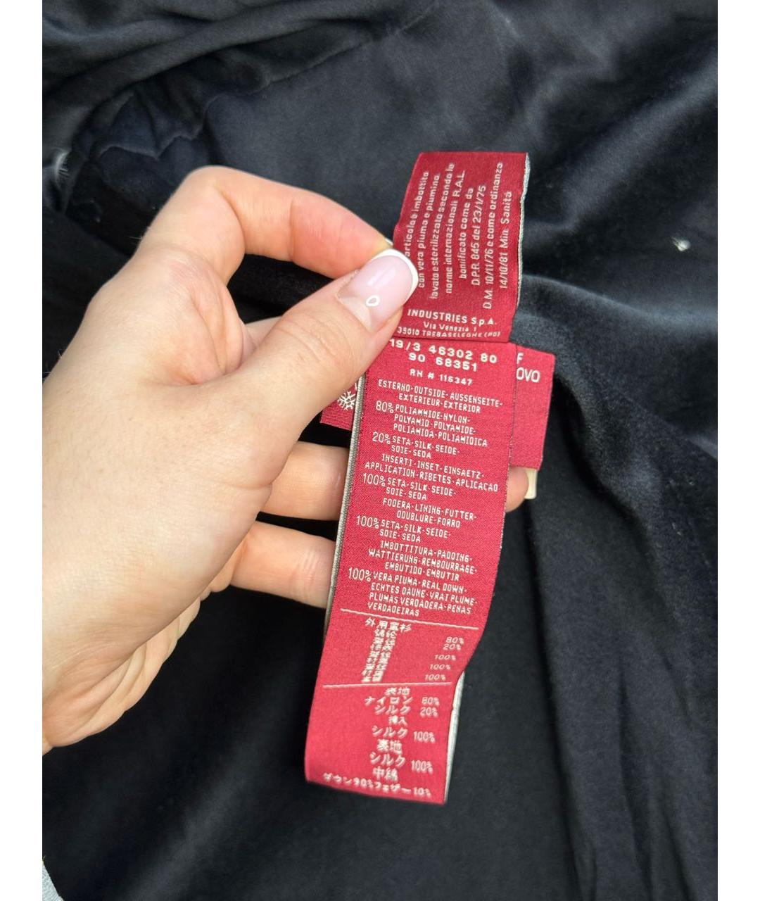 MONCLER Черный шелковый пуховик, фото 7