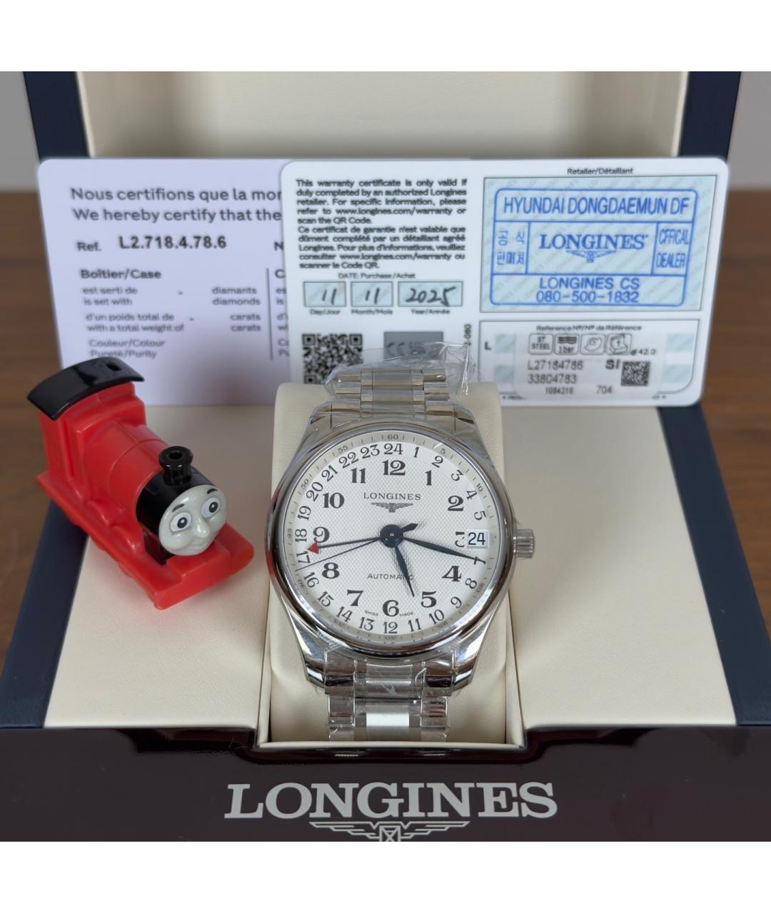 LONGINES Белые металлические часы, фото 6