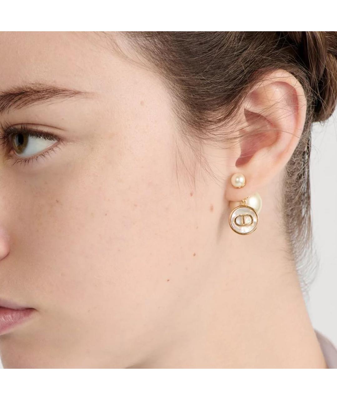 CHRISTIAN DIOR Белые серьги, фото 3