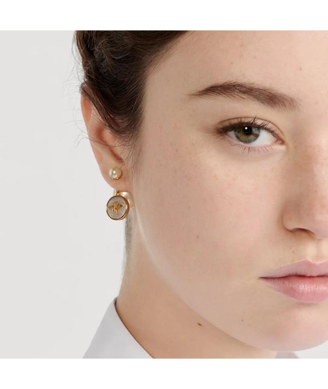 CHRISTIAN DIOR Белые серьги, фото 4