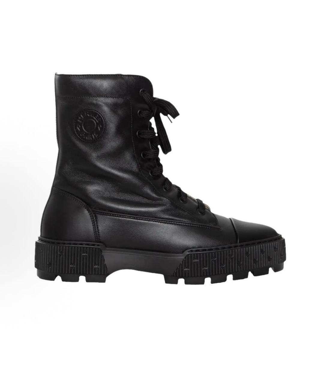 HERMES Черные кожаные ботинки, фото 2