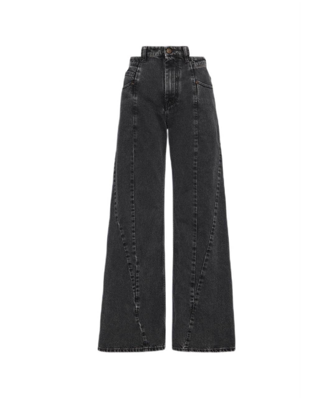 MAISON MARGIELA Антрацитовые хлопковые джинсы клеш, фото 2