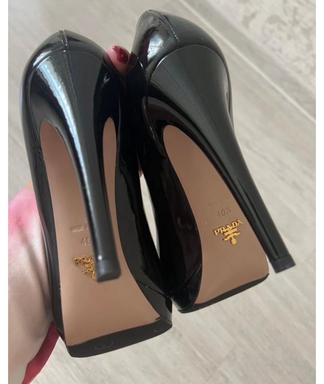 PRADA Черные босоножки из лакированной кожи, фото 4