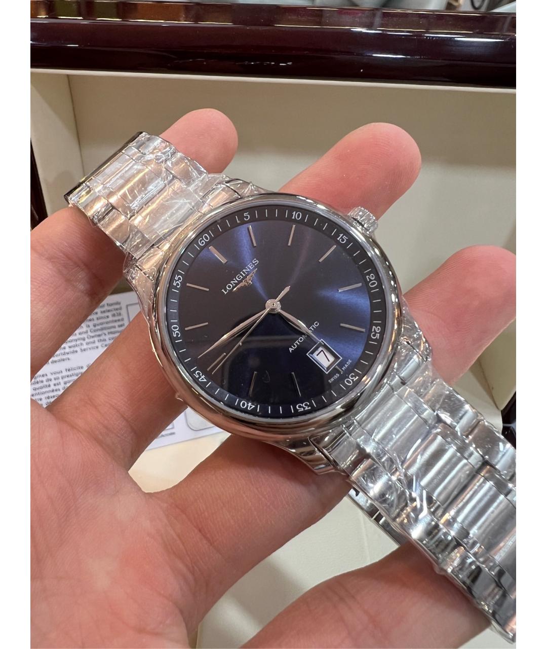 LONGINES Черные металлические часы, фото 6