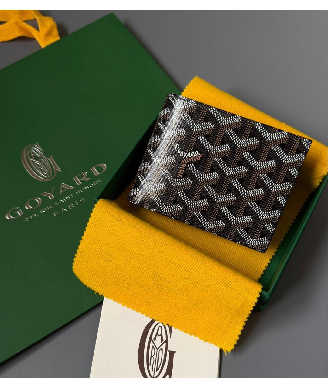 GOYARD Черный кожаный кошелек, фото 2