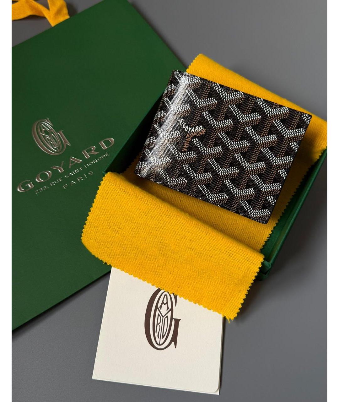 GOYARD Черный кожаный кошелек, фото 3