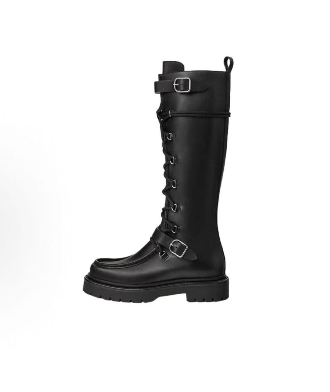 HERMES Черные кожаные сапоги, фото 4