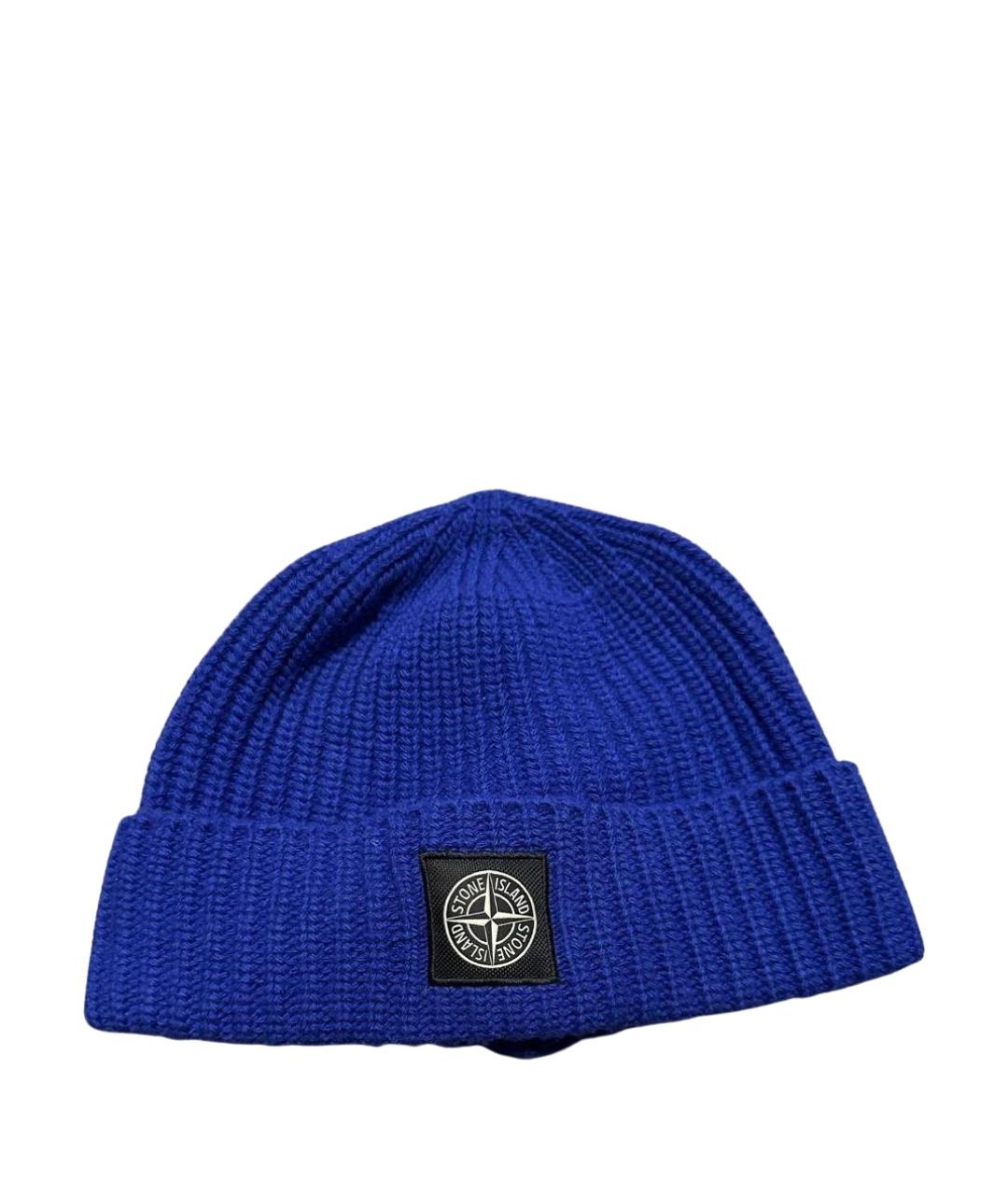 STONE ISLAND Синяя шерстяная шапка, фото 1