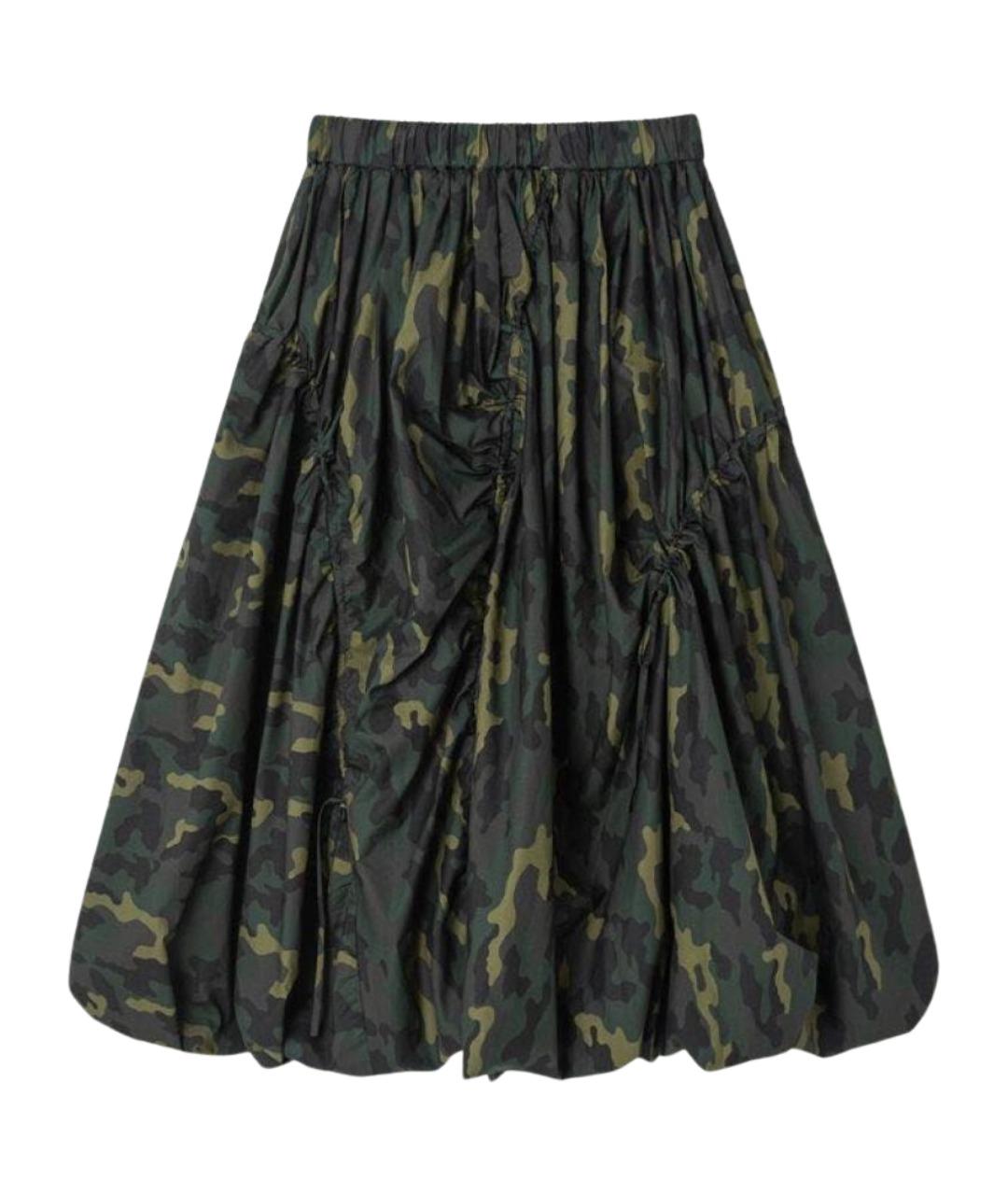 JUUN.J Хаки хлопковая юбка миди, фото 1