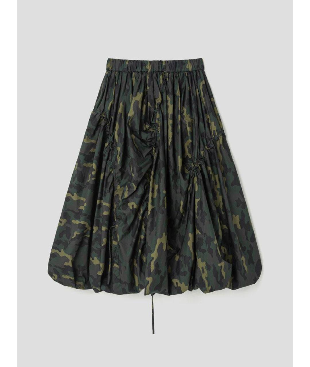 JUUN.J Хаки хлопковая юбка миди, фото 7