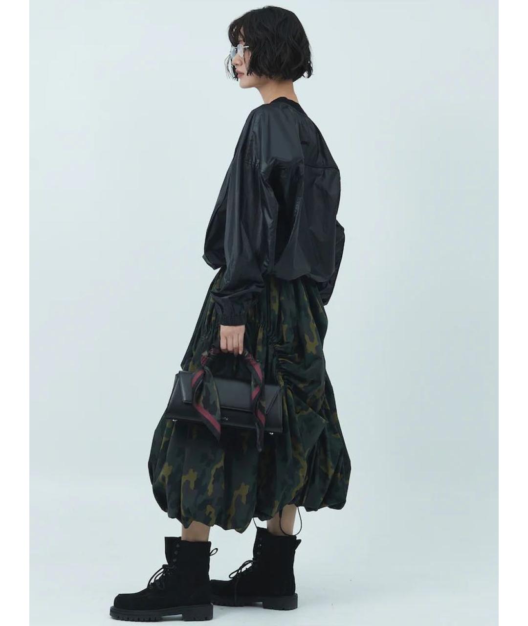 JUUN.J Хаки хлопковая юбка миди, фото 6