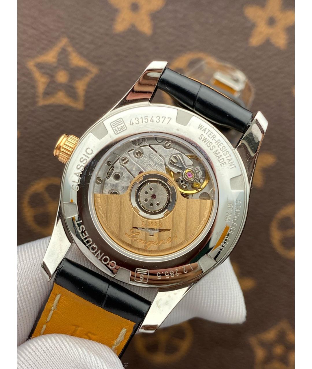 LONGINES Черные металлические часы, фото 5