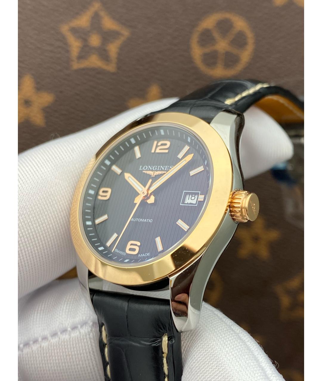 LONGINES Черные металлические часы, фото 3