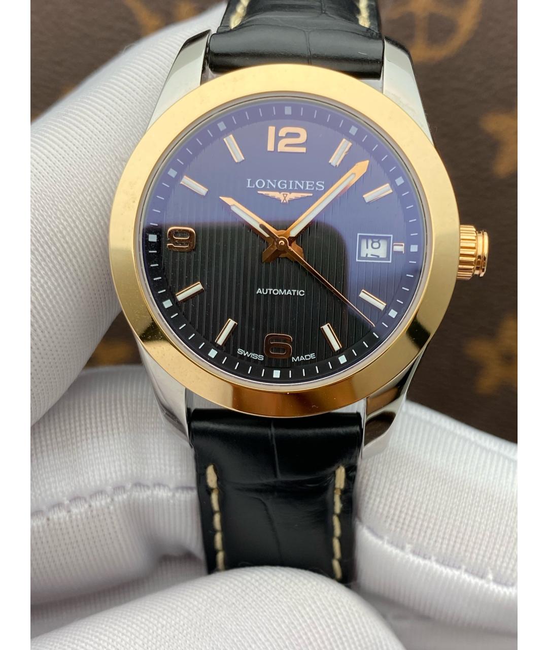 LONGINES Черные металлические часы, фото 8