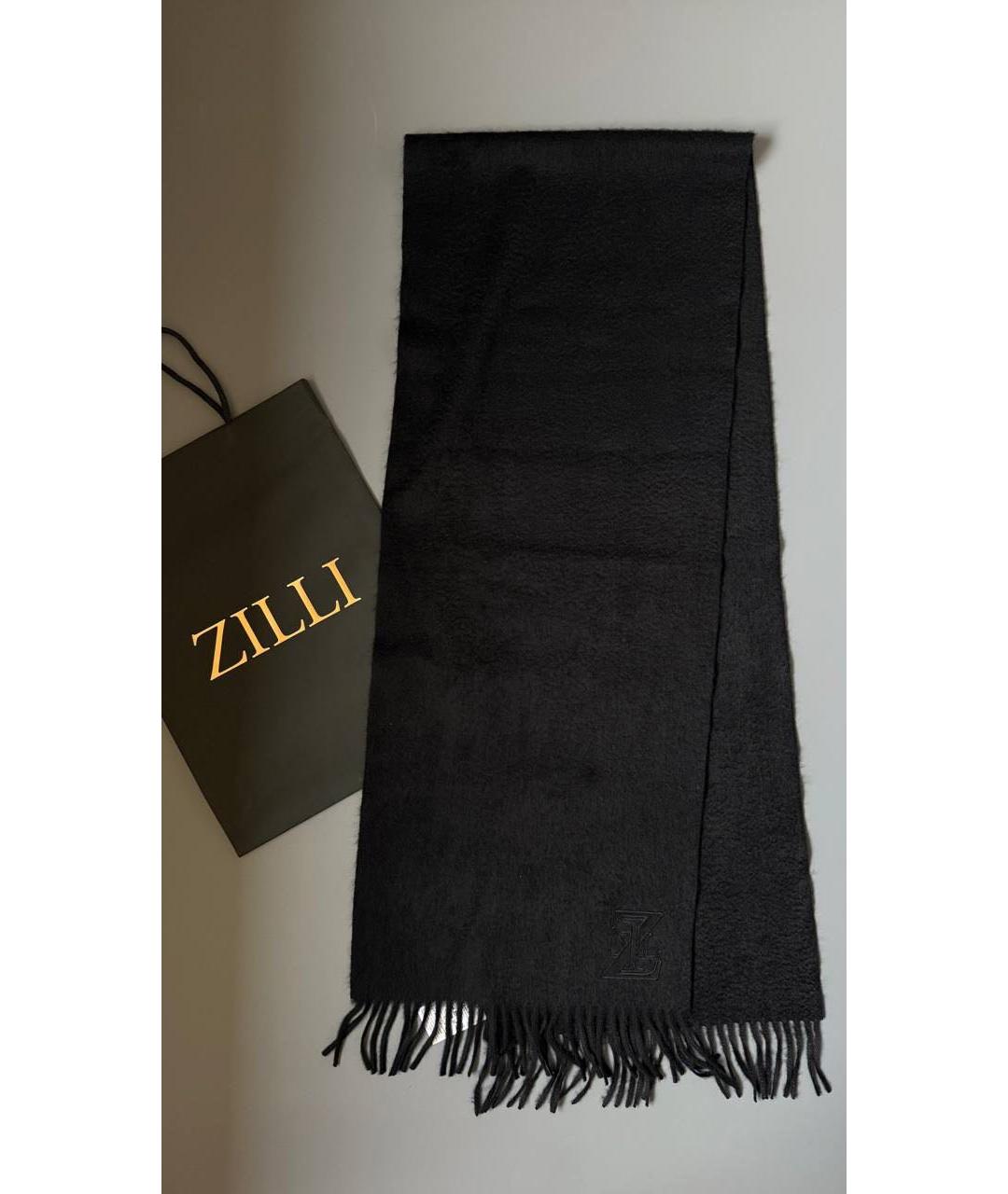 ZILLI Черный кашемировый шарф, фото 3