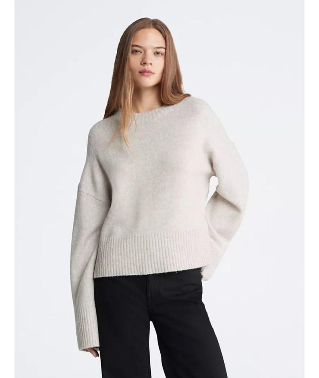 CALVIN KLEIN Бежевый джемпер / свитер, фото 5