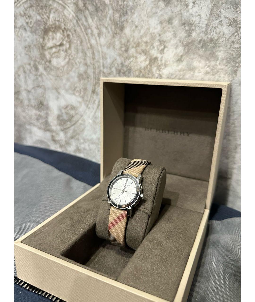 BURBERRY Бежевые кожаные часы, фото 2