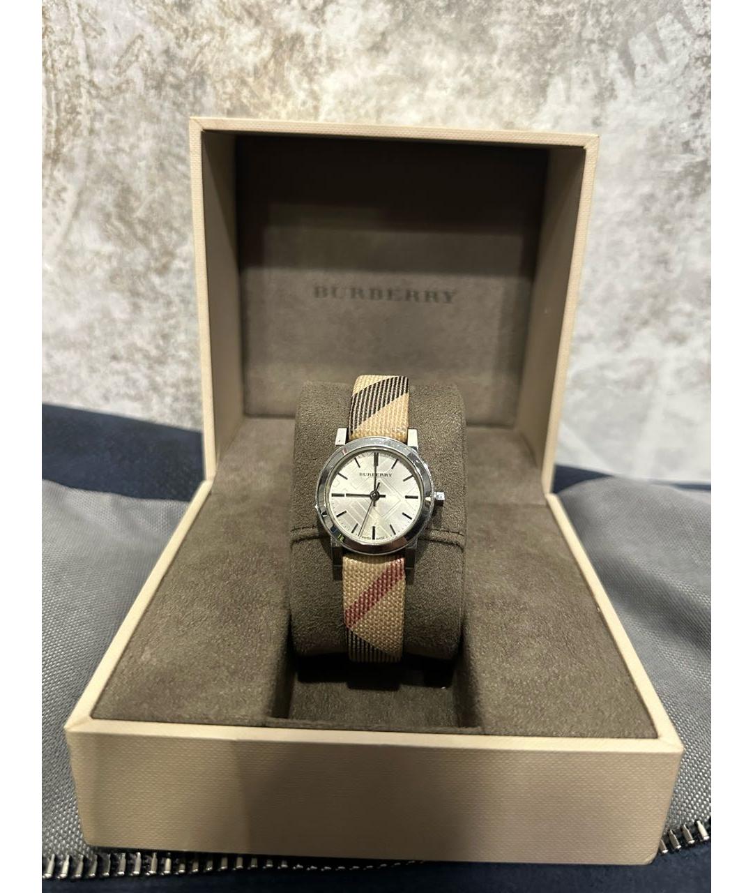 BURBERRY Бежевые кожаные часы, фото 3