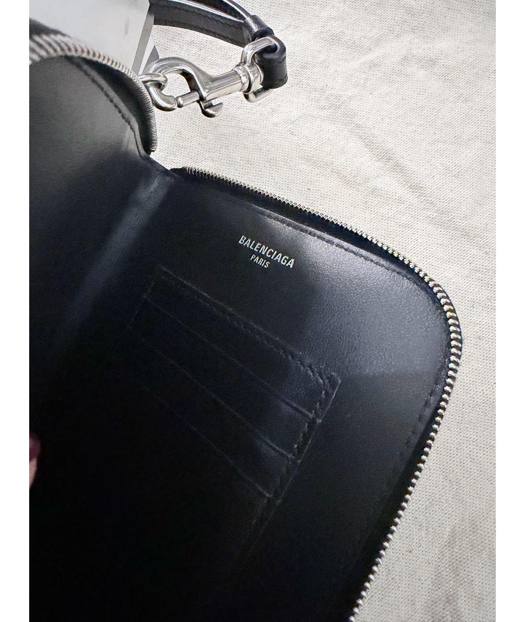 BALENCIAGA Черный кожаный кардхолдер, фото 3