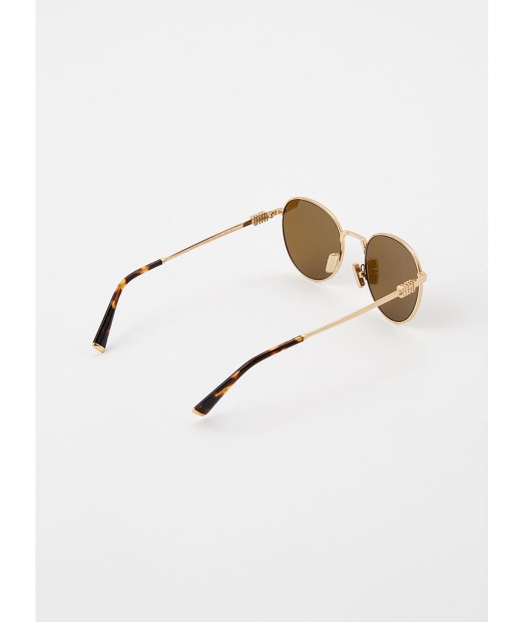 MIU MIU Золотые металлические солнцезащитные очки, фото 2