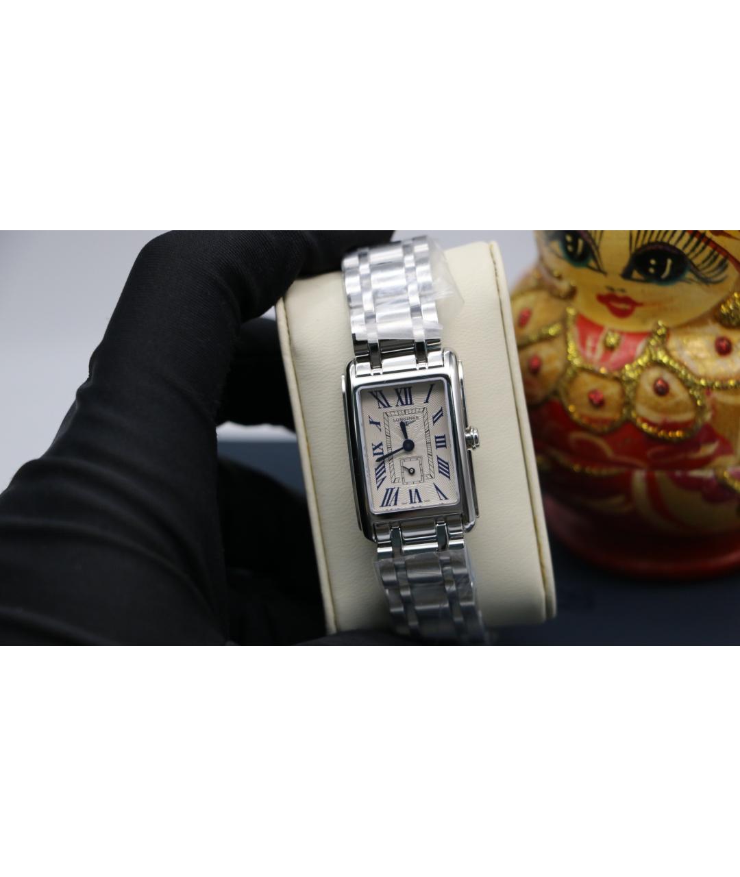 LONGINES Белые металлические часы, фото 5