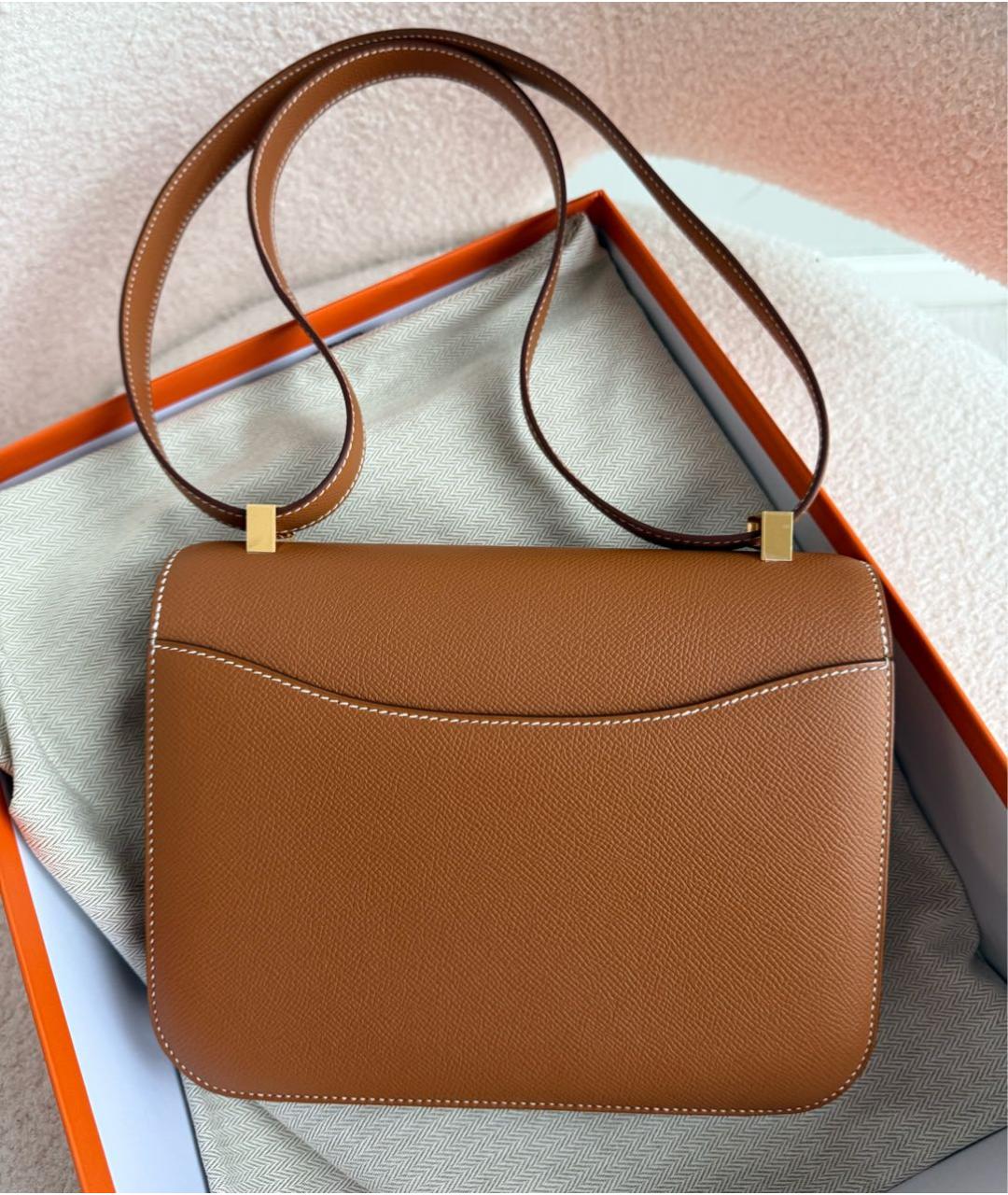 HERMES Коричневая кожаная сумка через плечо, фото 3