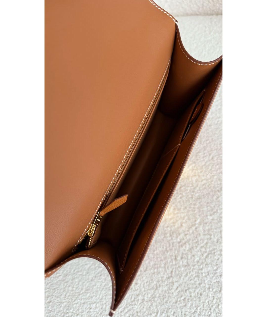 HERMES Коричневая кожаная сумка через плечо, фото 4