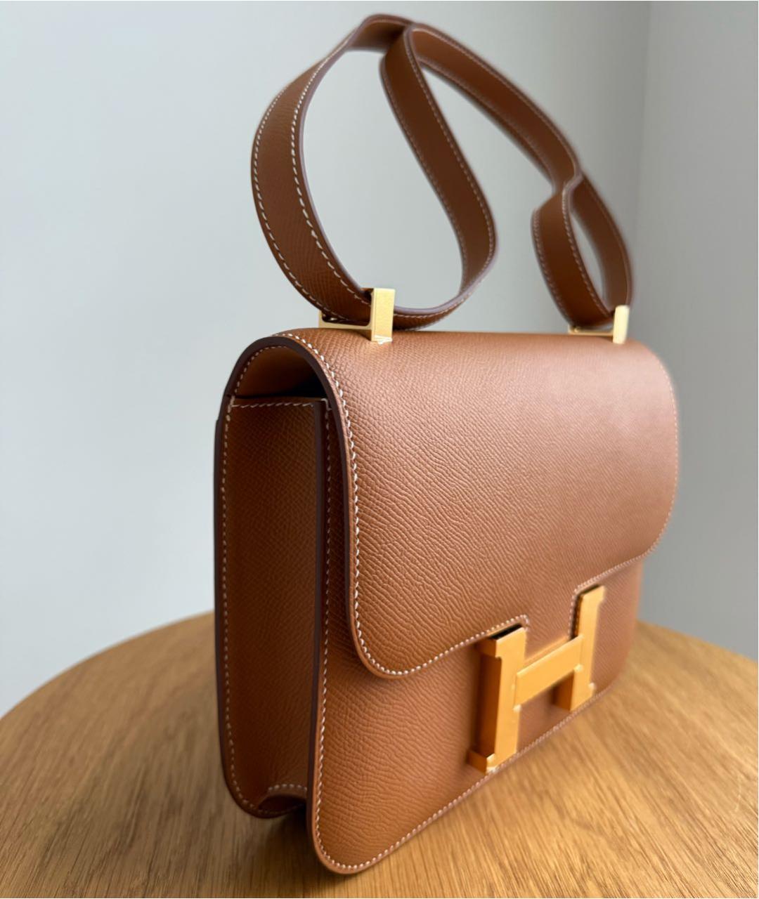 HERMES Коричневая кожаная сумка через плечо, фото 5