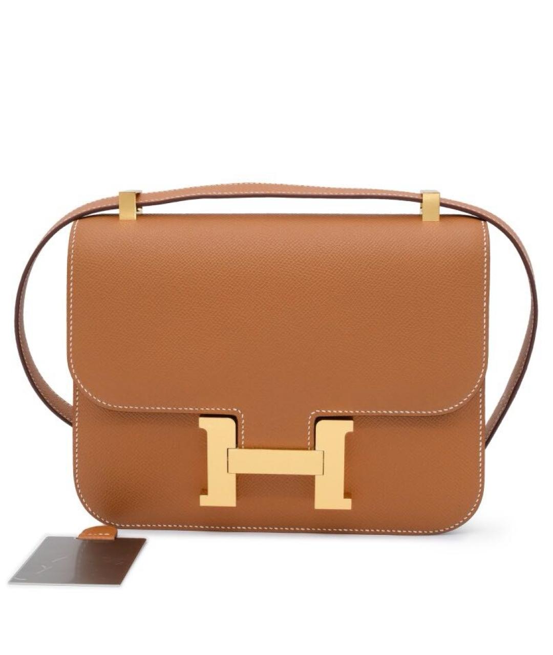 HERMES Коричневая кожаная сумка через плечо, фото 8