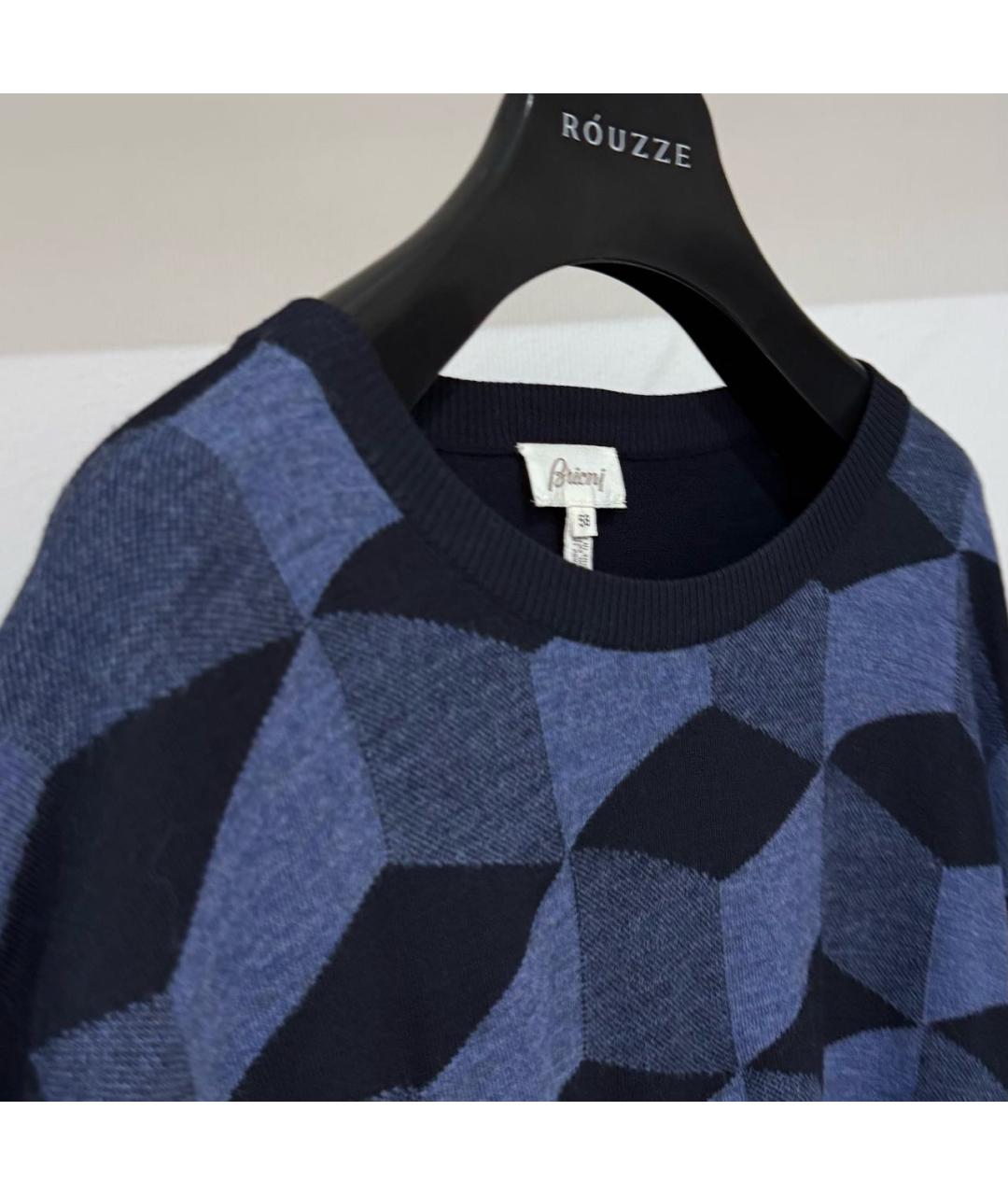 BRIONI Темно-синий шерстяной джемпер / свитер, фото 2