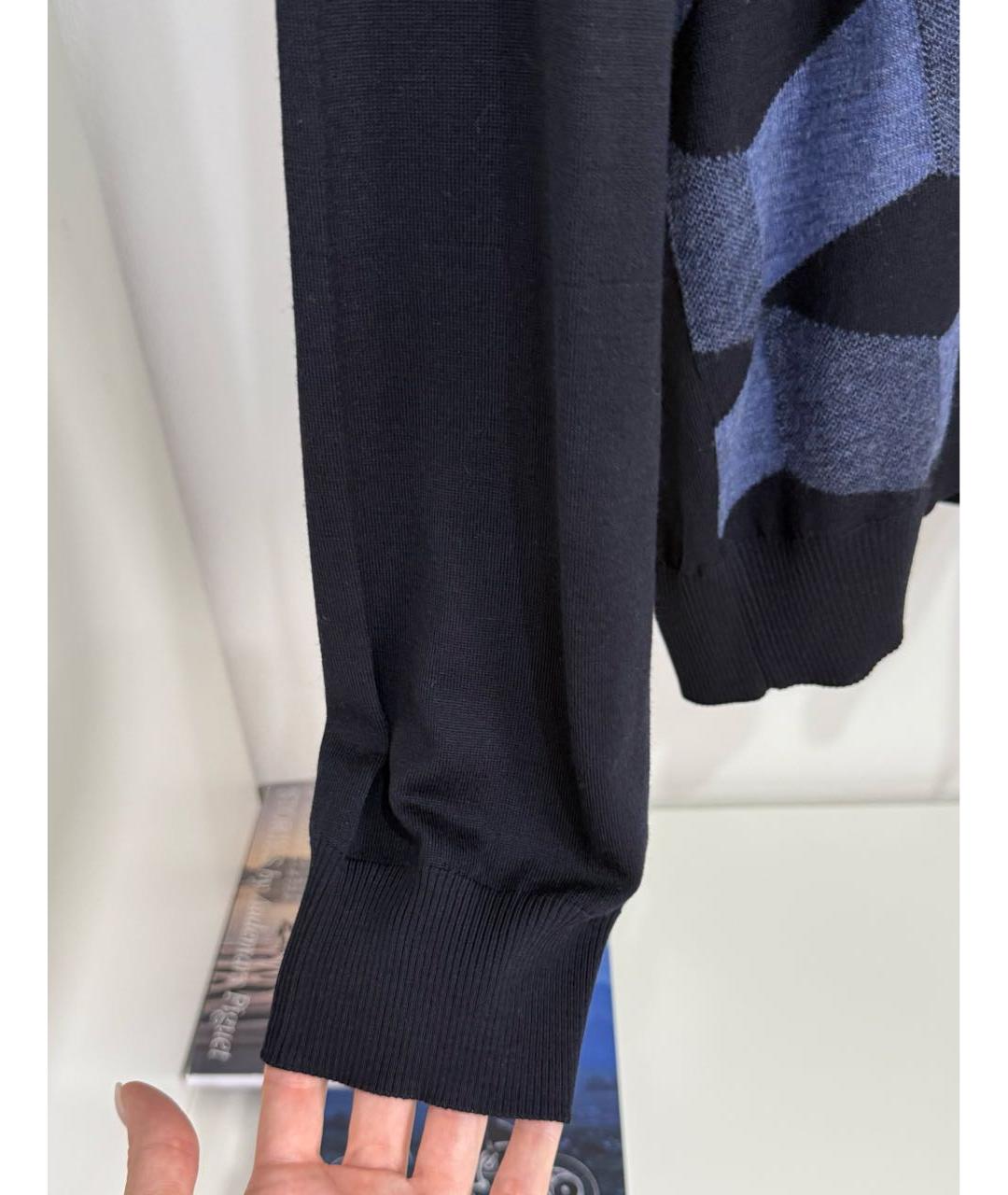 BRIONI Темно-синий шерстяной джемпер / свитер, фото 3