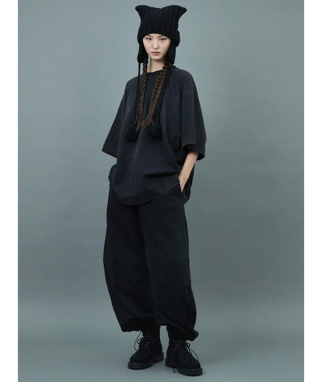 JUUN.J Черные хлопковые брюки широкие, фото 5