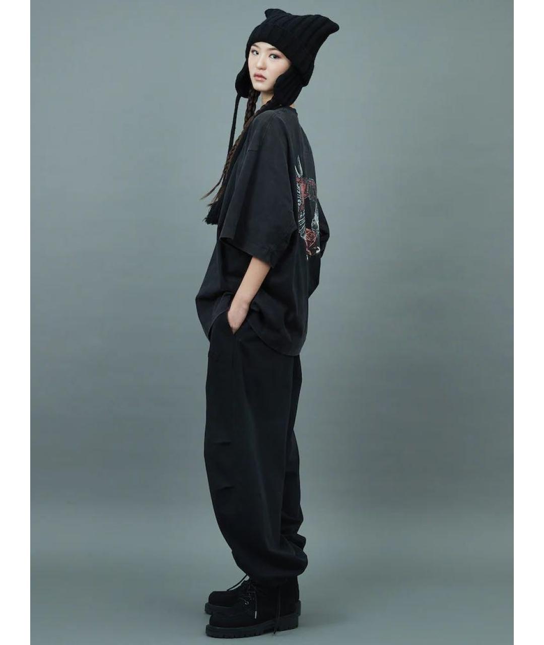 JUUN.J Черные хлопковые брюки широкие, фото 6