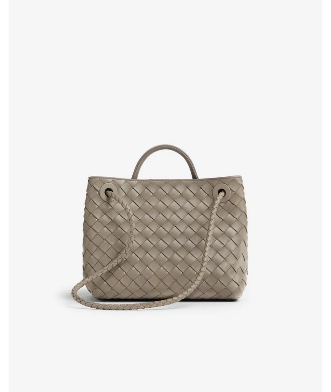 BOTTEGA VENETA Серая кожаная сумка с короткими ручками, фото 3