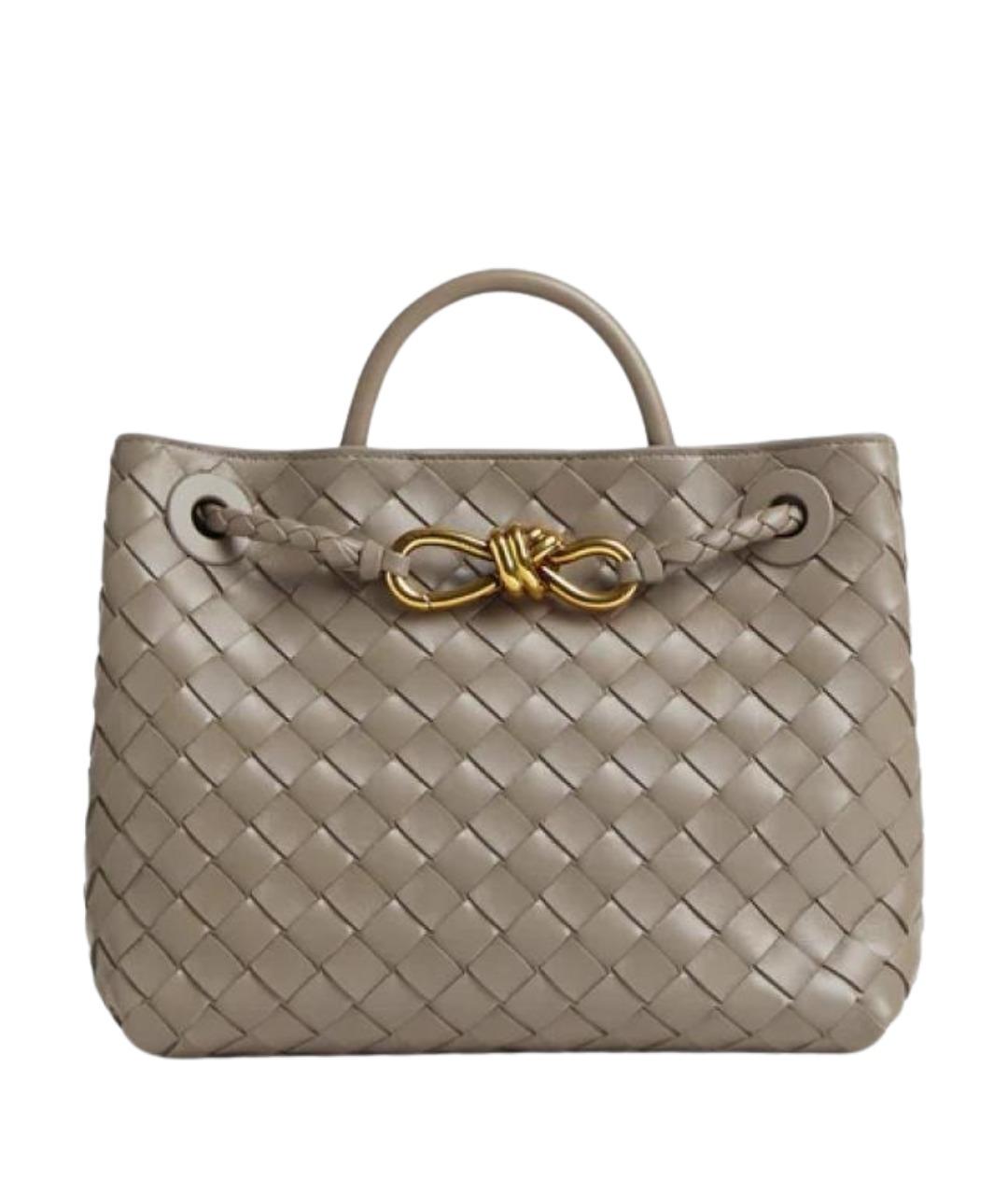 BOTTEGA VENETA Серая кожаная сумка с короткими ручками, фото 1