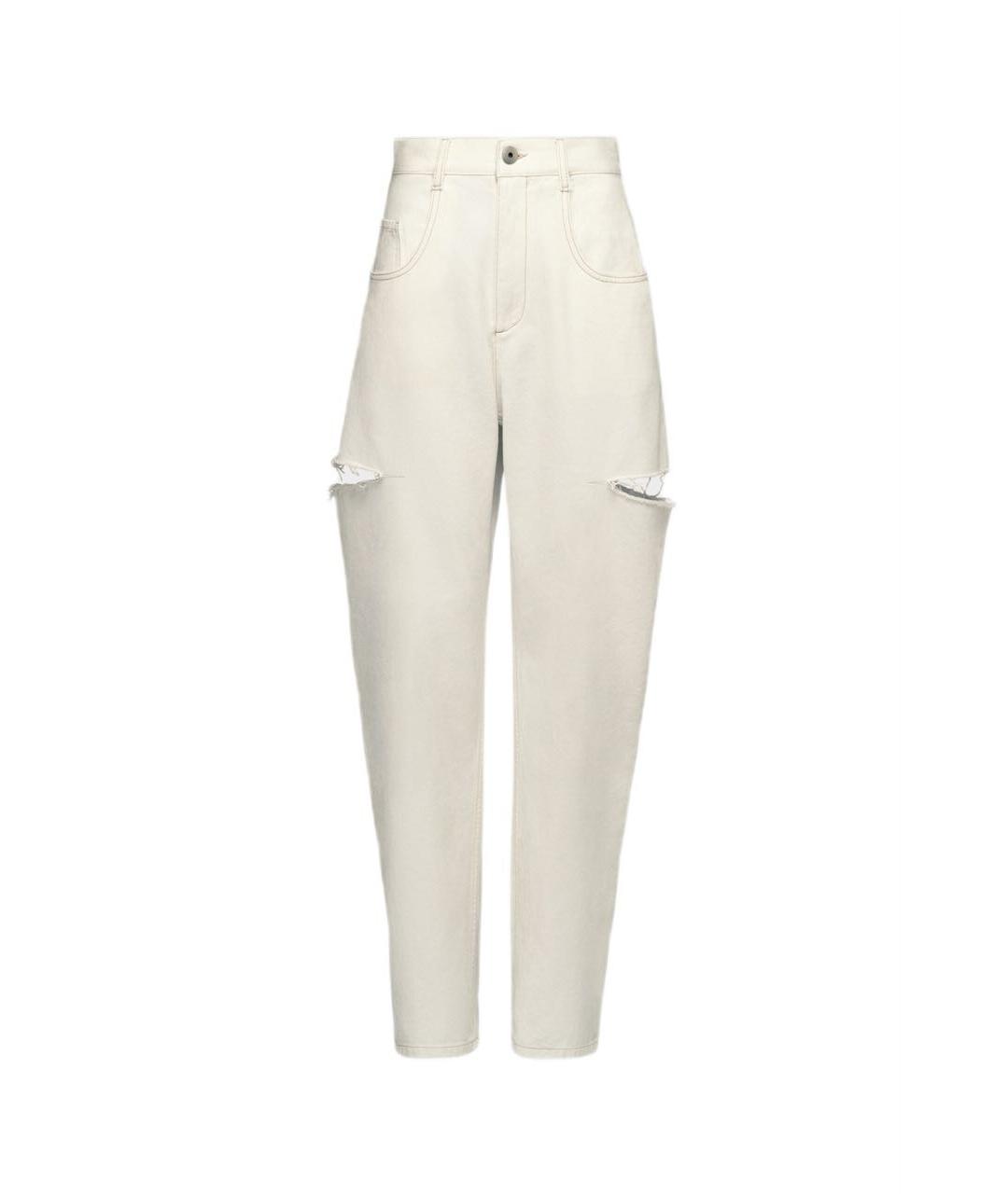 MAISON MARGIELA Белые хлопковые джинсы слим, фото 1